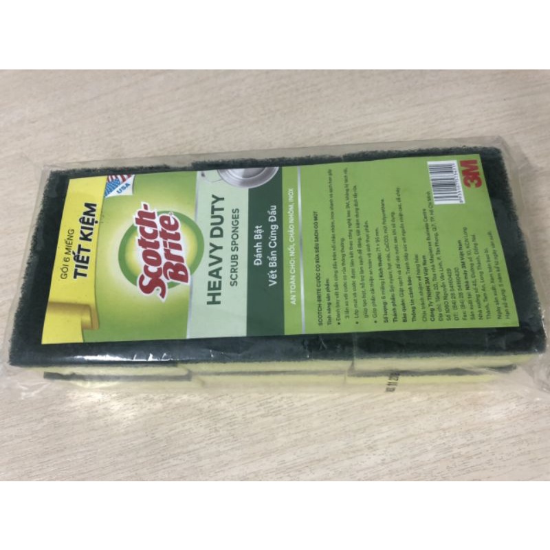 Combo 6 miếng rửa chén Scotch-Brite 3M.