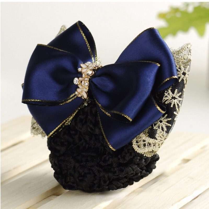 Kẹp Tóc Hình Nơ Họa Tiết Kẻ Sọc Thời Trang Công Sở Cho Nữ