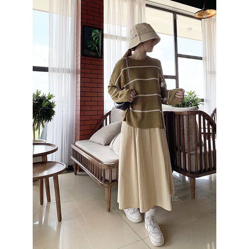 Áo Len Kẻ Ngang Nancy Phong Cách Hàn Quốc M0106 -Violet