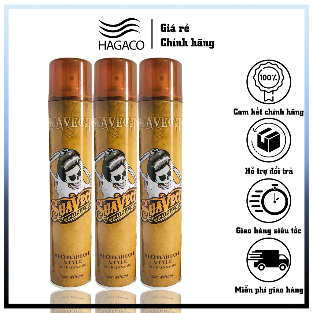 Gôm xịt tóc giữ nếp siêu cứng dành cho nam và nữ SUAVECITO MN26