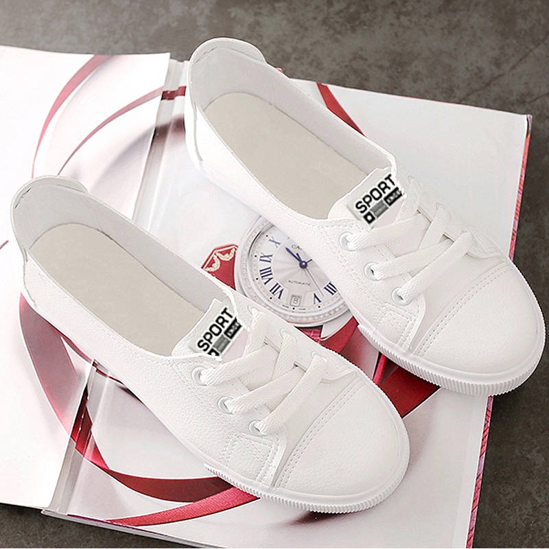 Giày thể thao nữ Giày Thể Thao One-step Đế Bằng Màu Trắng Phong Cách Hàn Quốc Thời Trang Mùa Hè 2021 Cho Nữ