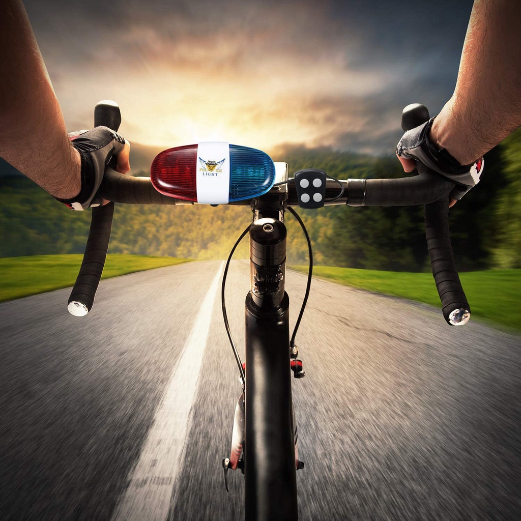 1 Chuông Điện 4 Chuông / 6 Đèn LED Cảnh Báo An Toàn Chống Thấm Nước Dành Cho Xe Đạp Leo Núi