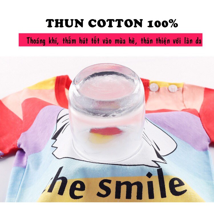 Set bộ tay ngắn thun cotton 100% thoáng mát cho bé yêu