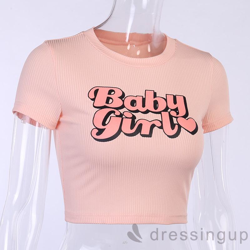 Áo Thun Tay Ngắn Dáng Ôm Quyến Rũ Cho Nữ