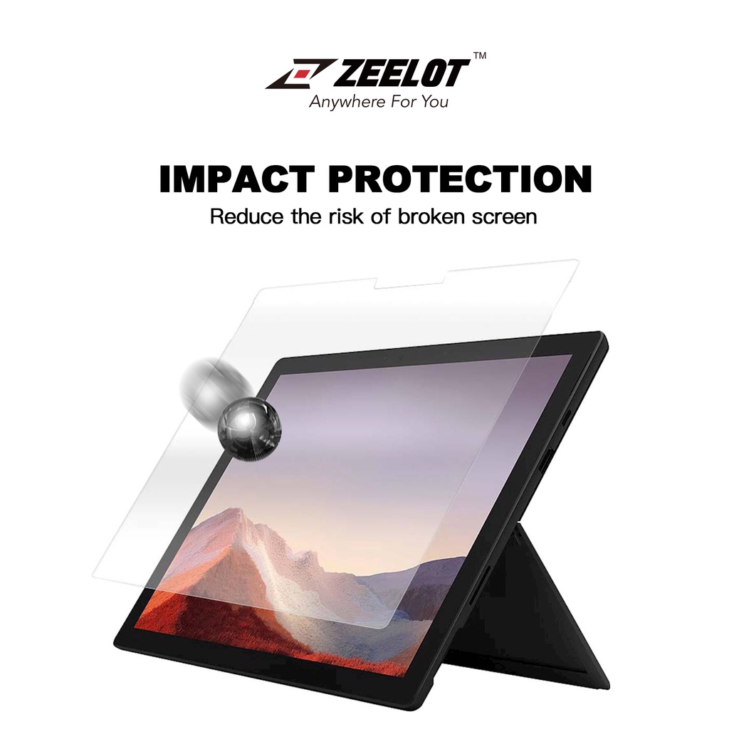 Dán cường lực Zeelot Pure Shield Glass Cho MICROSOFT SURFACE PRO 7 Hàng Chính Hãng