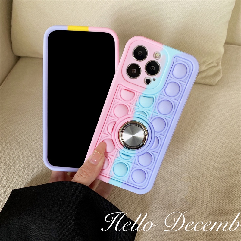 Ốp điện thoại silicon màu cầu vồng có giá đỡ cho iPhone 11 12 13 Pro Max 11 Pro Max XR XS Max X 8 7 Plus SE 2020