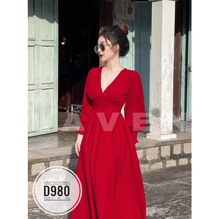 Bigsize Đầm maxi tay phồng D980