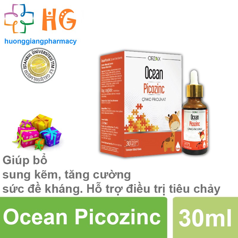 Ocean Picozinc. Giúp bổ sung kẽm, tăng cường sức đề kháng cho bé, tiêu hóa tốt, phòng ngừa tiêu chảy