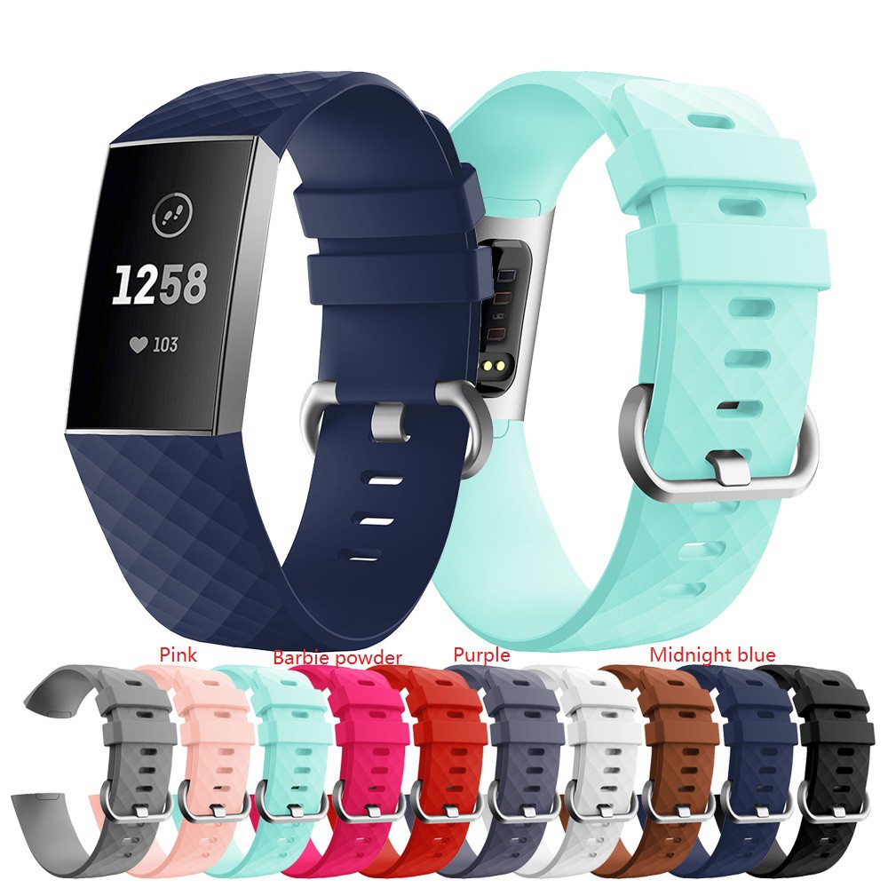 Dây đeo đồng hồ thay thế bằng silicone cho Fitbit Charge 3
