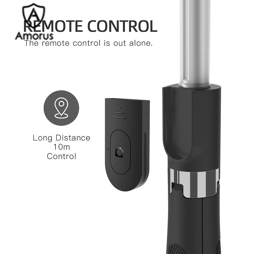 Gậy Selfie Amorus L01S hỗ trợ kết nối Bluetooth kèm remote điều khiển | BigBuy360 - bigbuy360.vn