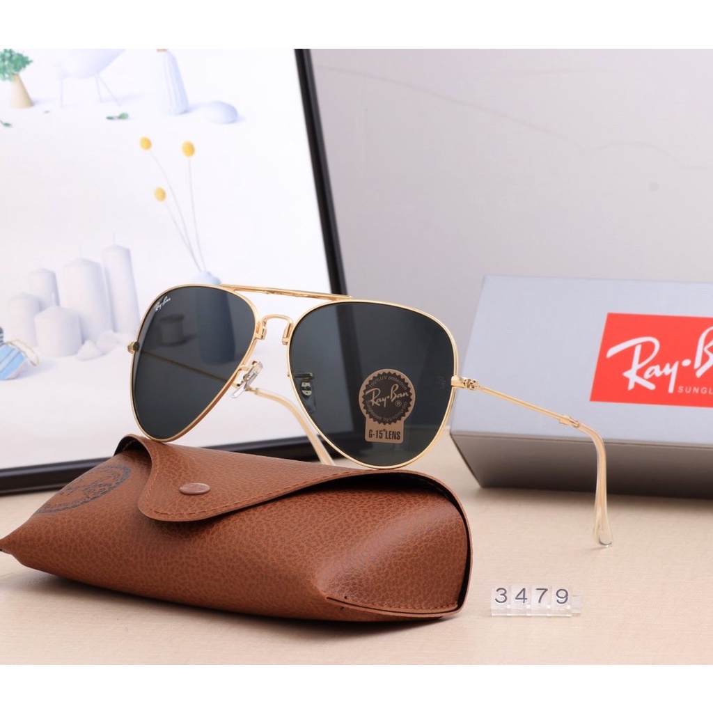 (COD Available) Ray-Ban_ Kính râm Aviator Large Metal 2021 Châu Âu và Mỹ Người hâm mộ Kính râm Nam và Nữ Lái xe Du lịch Kỳ nghỉ Bảo vệ tia cực tím Kính râm đi biển