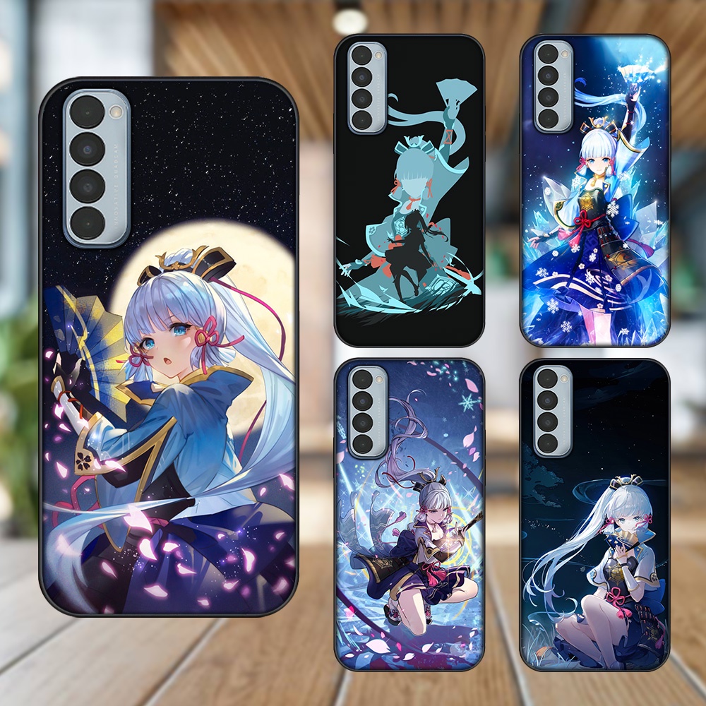Ốp lưng Oppo Reno 4 Pro viền đen in hình Ayaka Genshin Impact