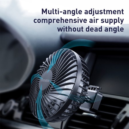 Quạt Mini 3 Chế Độ Baseus Departure Vehicle Fan Xoay 360 Độ, Có Chân Kẹp Vào Cửa Gió Điều Hòa Hoặc Gắn Ghế Sau Ô Tô