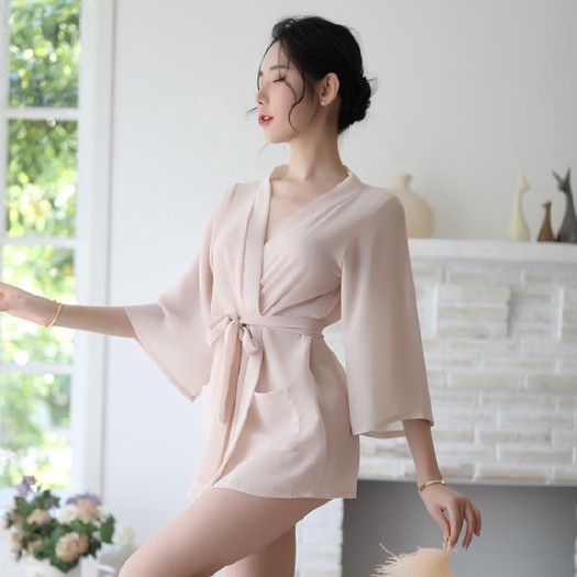 Female summer sexy shirt temptation kimono bathrobe nightgown underwear nightdress | BigBuy360 - bigbuy360.vn
