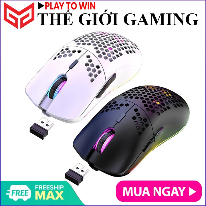XUNFOX XYH80 - Chuột Gaming không dây Dây 2.4G Pin sạc 3200DPI LED RGB 16,8 Triệu Màu 7 Phím Macro - BẢO HÀNH 12 THÁNG
