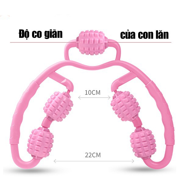 Con Lăn Massage Bắp Tay, Bắp Chân 360 độ Loại 5 Bánh giúp Thư Giãn Cơ Bắp Tập Yoga, Thể Dục