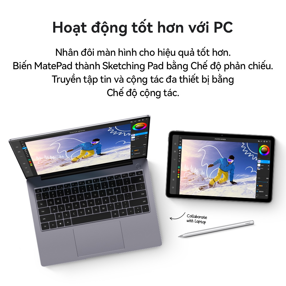 [Mã ELHW10 giảm 500K đơn 500K]  Máy tính bảng Huawei MatePad | Màn hình 2K FullView | Cộng tác đa màn hình