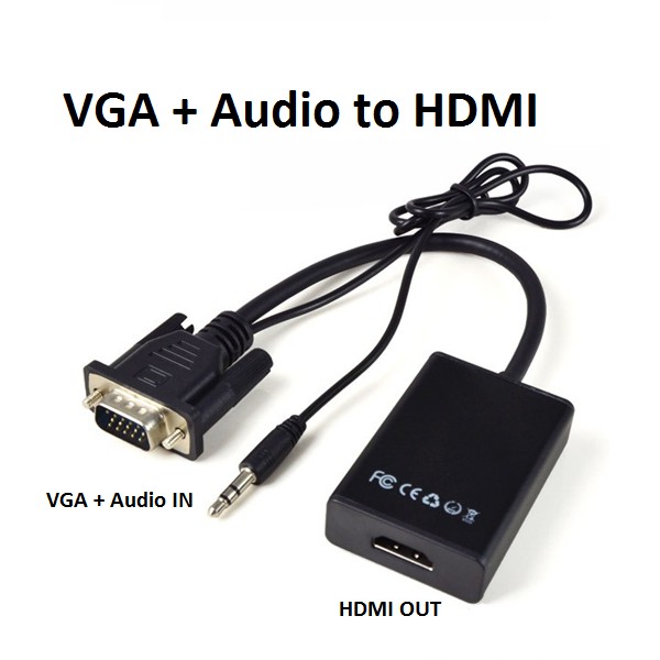 Cáp chuyển đổi từ VGA sang HDMI FULL HD1080P + TV AV Audio Video