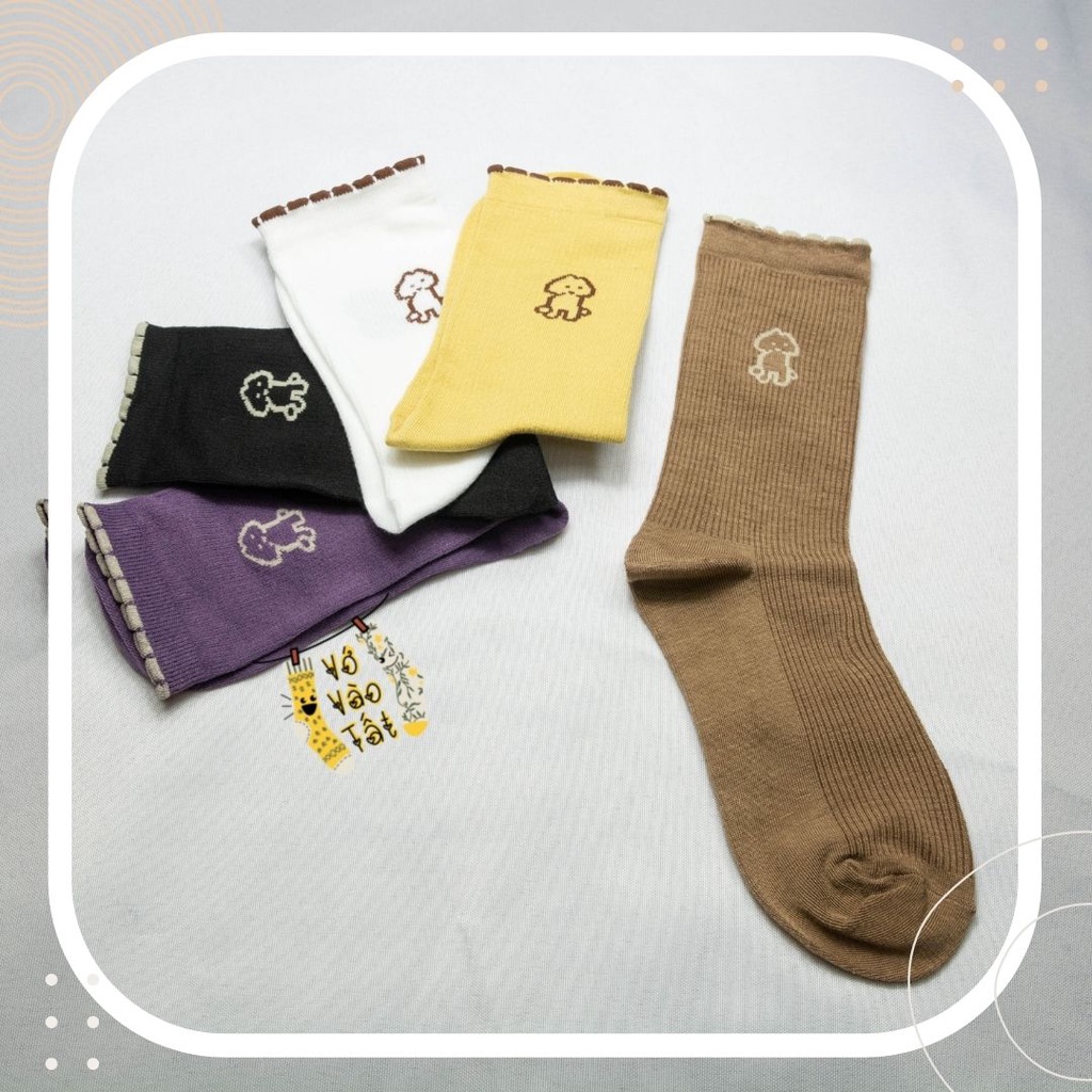 TẤT VỚ CỔ CAO CÚN SỌC CHÌM NHIỀU MÀU