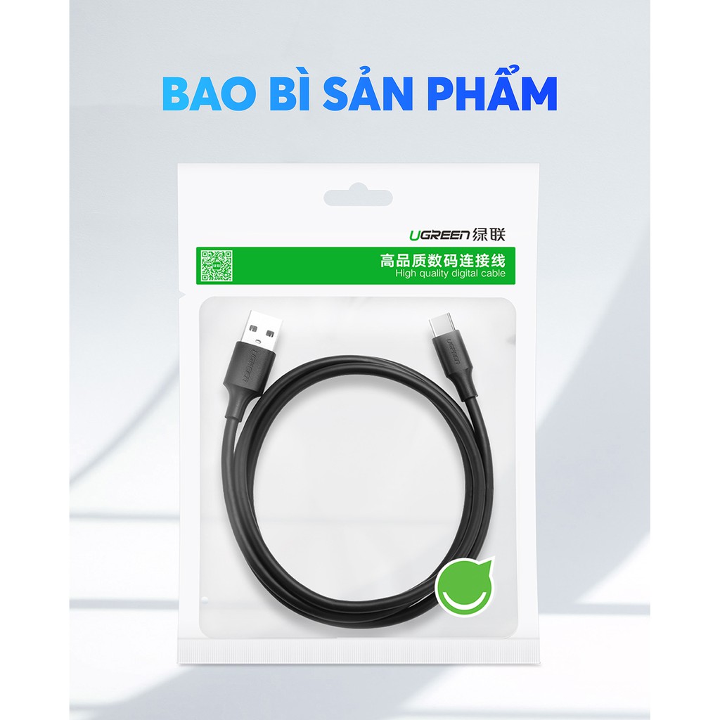 Cáp sạc USB A sang Type C Ugreen US184 Sạc nhanh dòng 3A | Tốc độ truyền lên đến 5Gbps | Bảo Hành 1 đổi 1 18 Tháng |