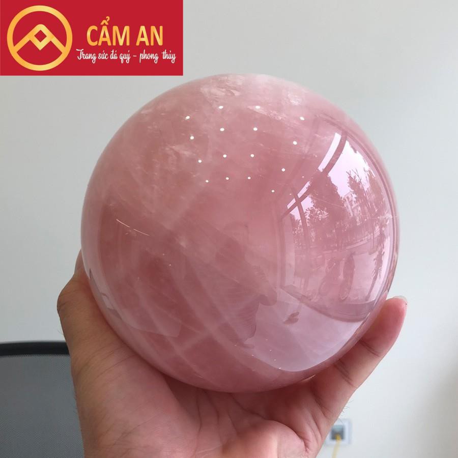 [XẢ KHO CẦU 3Kg] Quả Cầu Phong Thủy T.A Hồng mạng THỔ và HỎA nặng 3 Kg, Đường Kính 13 cm - Phong thủy Cẩm An