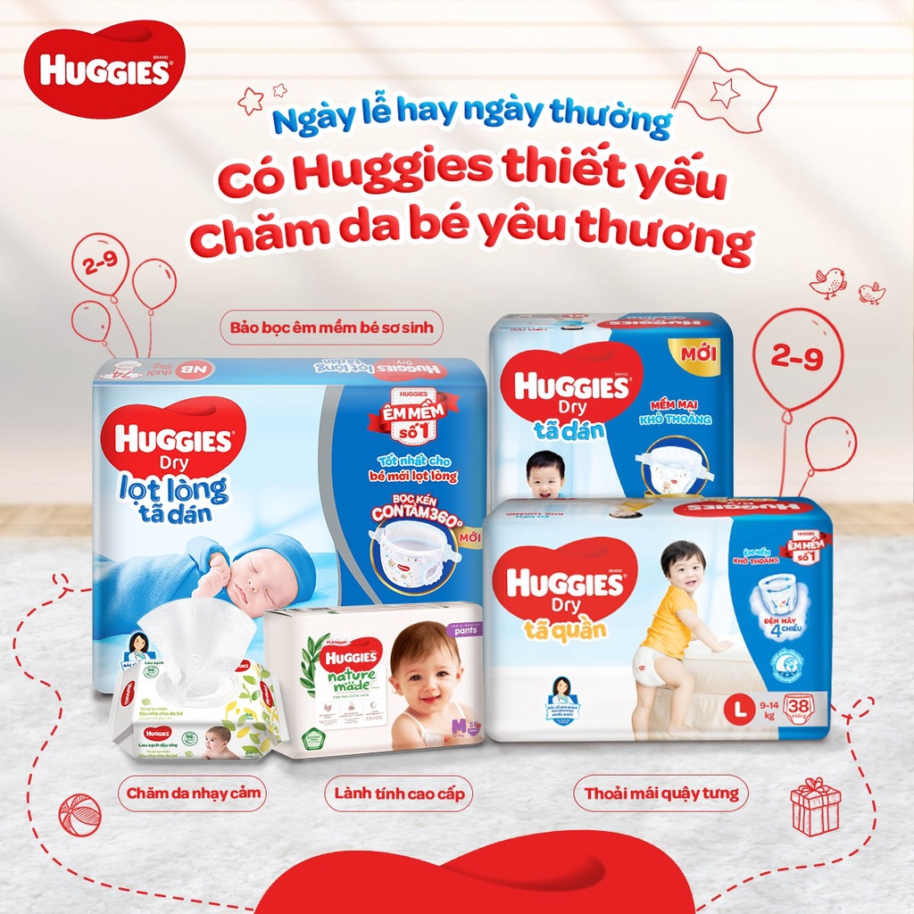 [SALE LỖ XẢ KHO] Tã Quần Sơ Sinh Huggies S24 (4kg - 8kg) Khô Ráo Thoáng Mát Cho Bé Giấc Ngủ Êm