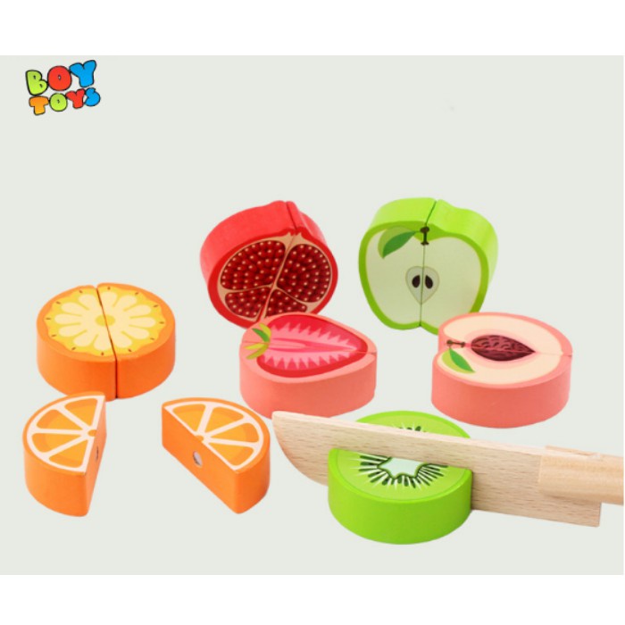 Bộ giáo cụ Montessori xếp gỗ số, khối cột, cắt hoa quả giáo dục sớm cho bé thông minh hơn (Chính hãng Moondog)