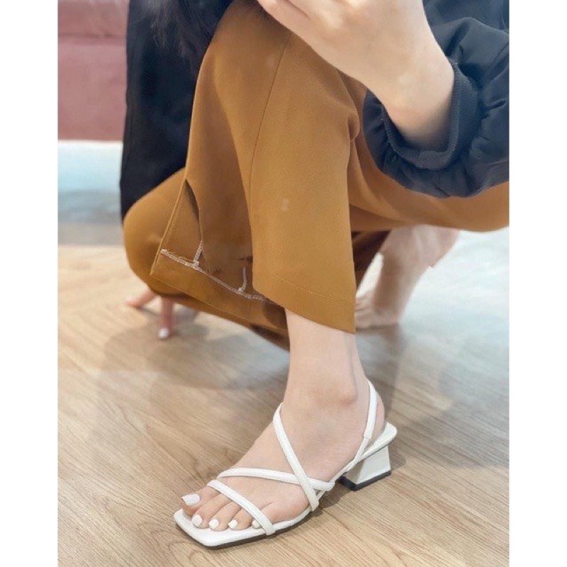 Sandal quai mảnh đế vuông 4p - sandal đan dây đơn giản mà lên chân xuất sắc lắm -03