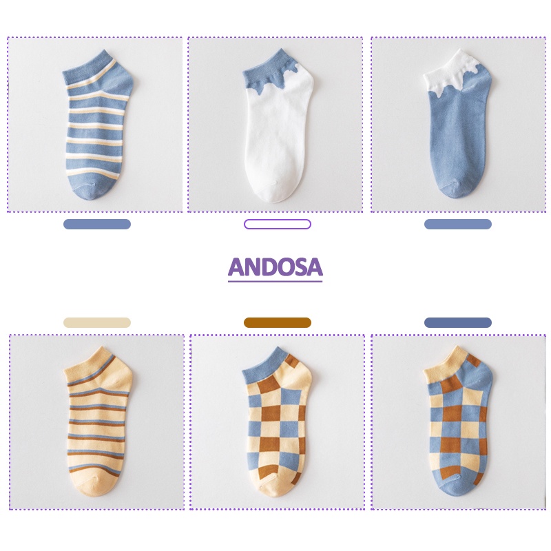 Tất vớ cổ ngắn nữ họa tiết vintage cute dễ thương phong cách Hàn Quốc ANDOSA T10