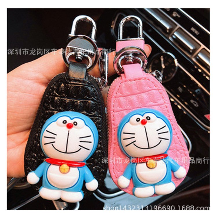 Túi đựng Chìa Khóa Xe ô tô,xe máy đoremon,kitty bằng da nhiều màu - bao khoá học sinh hàng đẹp giá rẻ