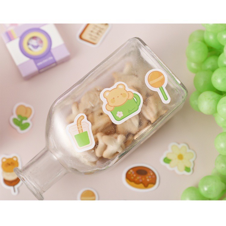 [HD31] Bộ 40 hình dán sticker Hình Gấu dễ thương trang trí sổ tay DIY