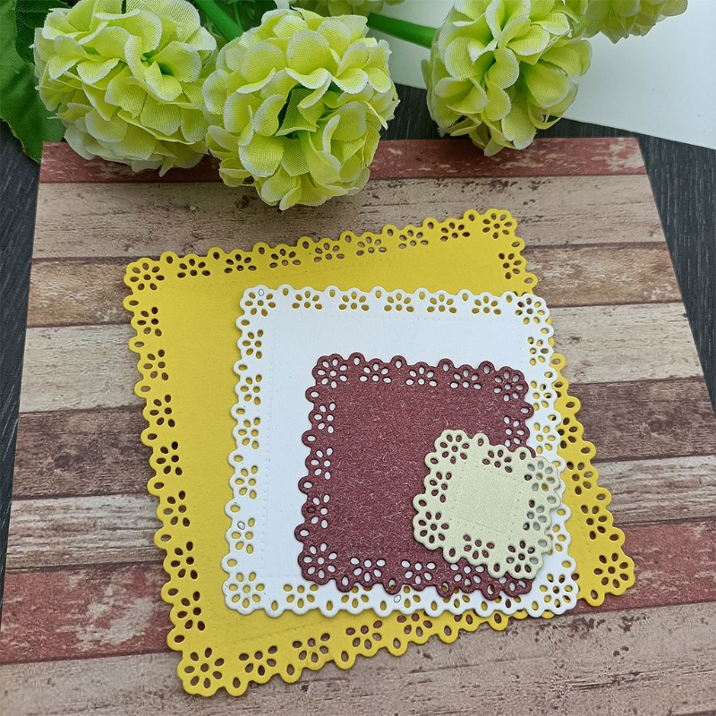 Khuôn Cắt Giấy Kim Loại Hình Vuông Dùng Để Trang Trí Thiệp / Scrapbook