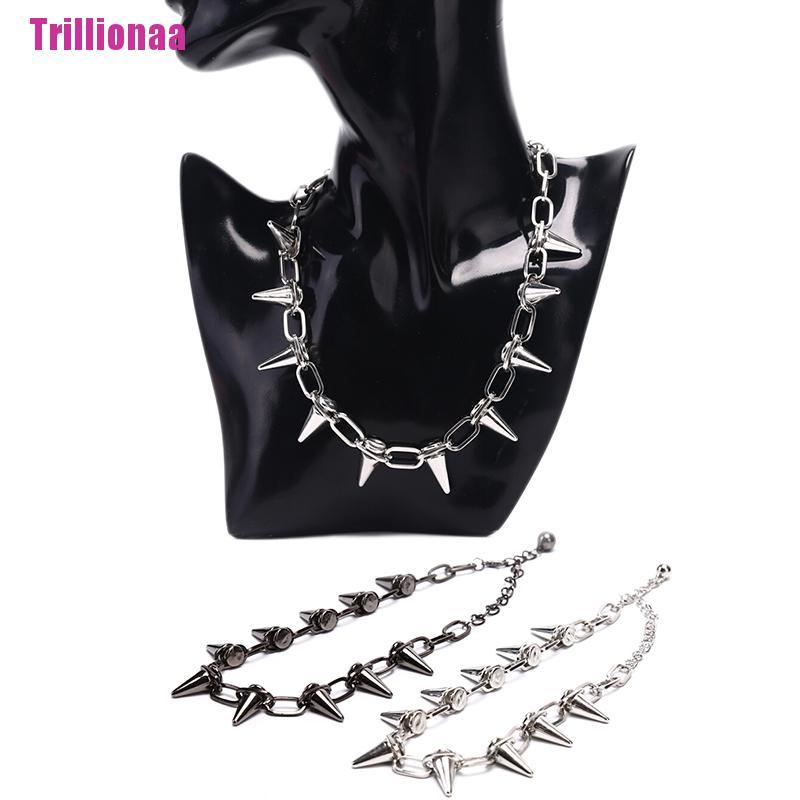 [Trillionaa] Vòng Cổ Choker Đinh Tán Mới Punk Rock Biker