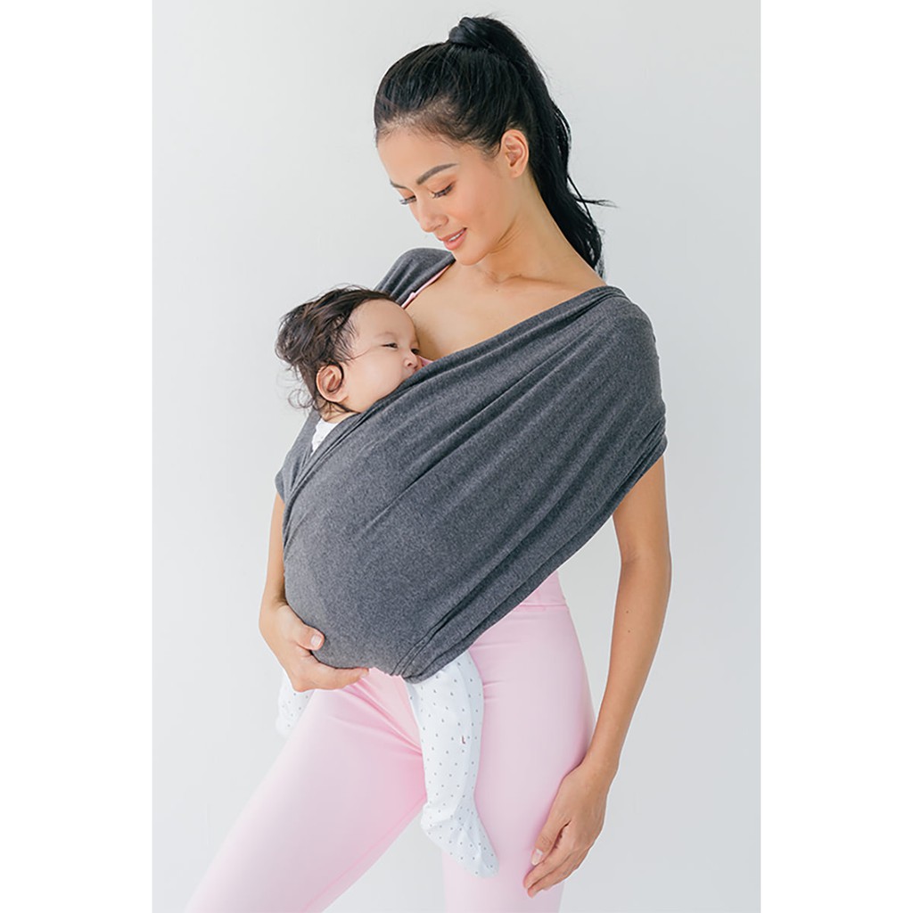 Địu Vải EmBé Sling Dòng Flex Và Flex Plus Màu Charcoal Cho Bé Từ 0 Đến 24 Tháng Tuổi