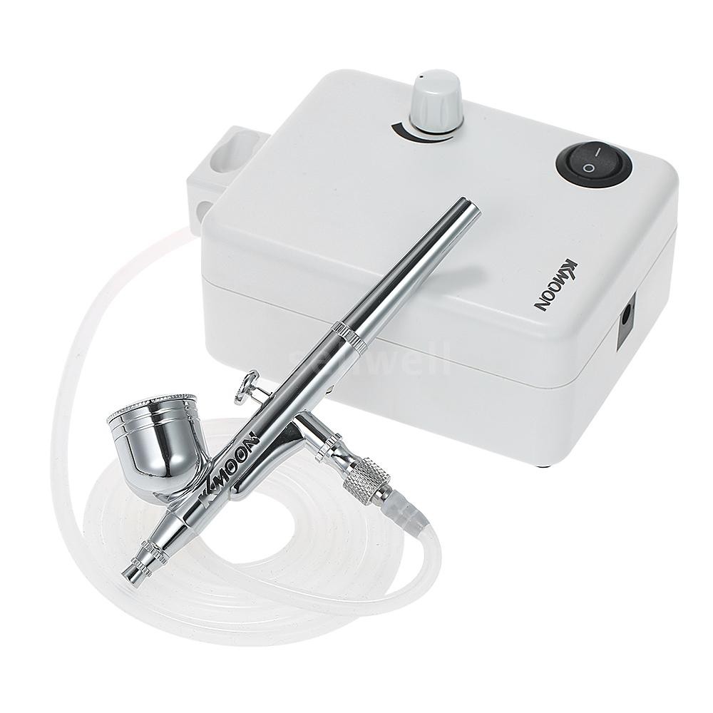 KKmoon Multi-purpose Dual Action Airbrush Mini Air Compressor Set Gravity Feed Air Brush Kit for Art Painting Tattoo Man