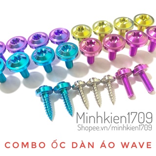 (GR5 XỊN) Combo full ốc titan dàn áo xe Wave nhỏ