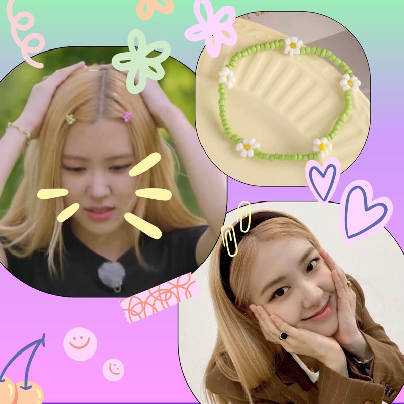 Vòng tay handmade hoa cúc Rose và Lisa BlackPink 💕