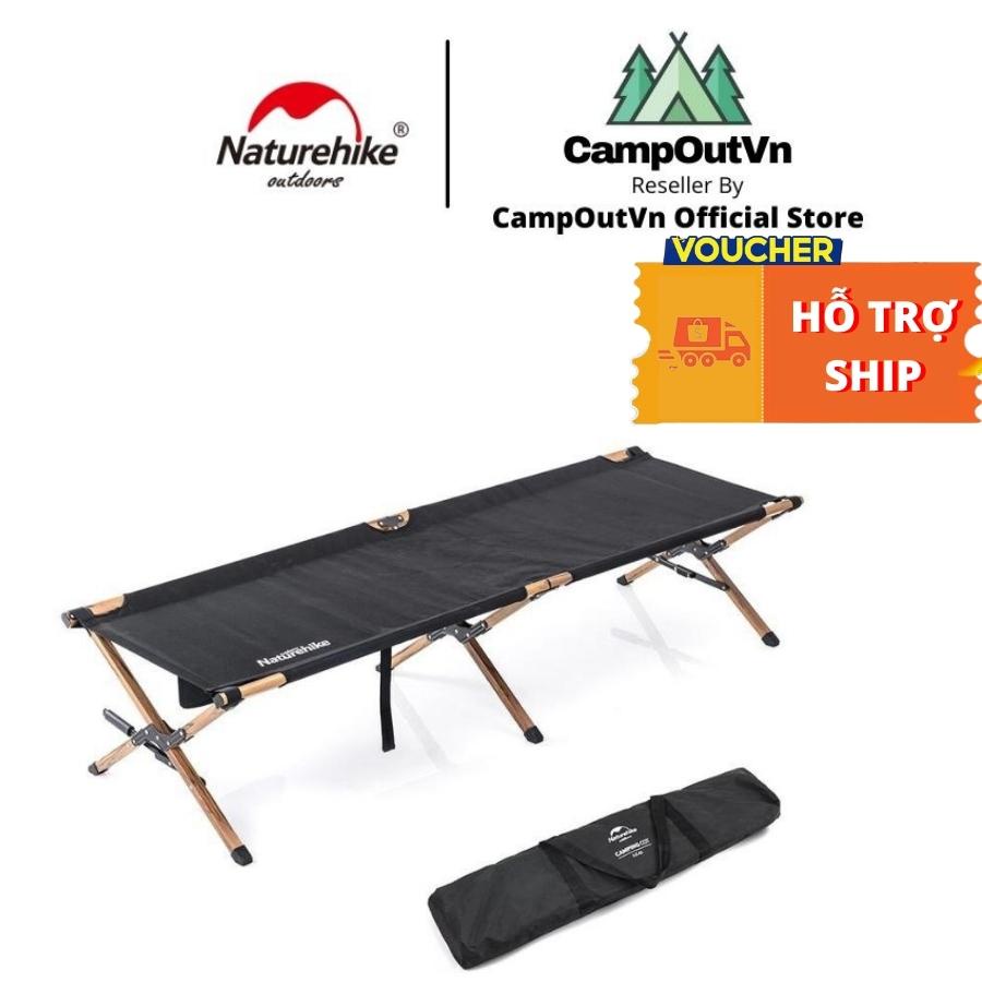 Naturehike đồ cắm trại campoutvn naturehike giường xếp cắm trại du lịch dã ngoại vân gỗ A117