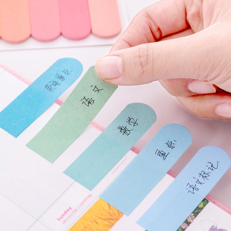 Giấy ghi chú label marker pastel LIZAMO dụng cụ văn phòng phẩm, giấy note 120 tờ 65*18mm GN159