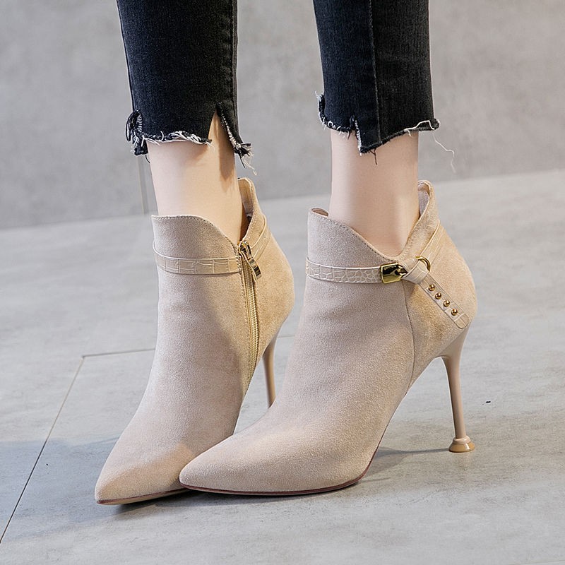 Giày boot gót nhọn thời trang cá tính cho nữ