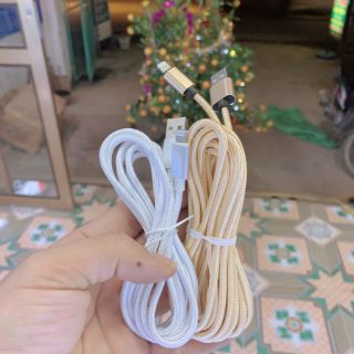 CÁP SẠC DÙ 2M  IPHONE CAO CẤP (BẢO HÀNH 12 THÁNG)