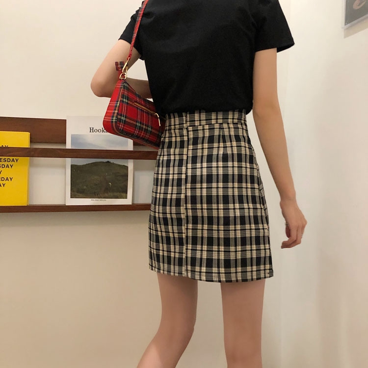 Chân Váy Chữ A Lưng Cao Họa Tiết Sọc Caro Thời Trang | BigBuy360 - bigbuy360.vn