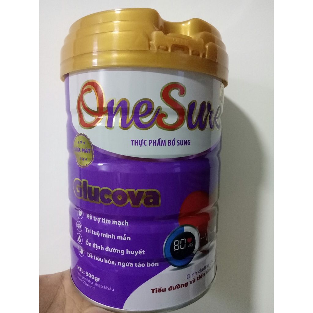 Sữa mát dành cho người bị tiểu đường, ổn định đường huyết OneSure Glucova lon 900g