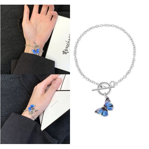 BUTTERFLY Bộ Trang Sức Hợp Kim Đính Đá Hình Bướm Xinh Xắn Cho Nữ