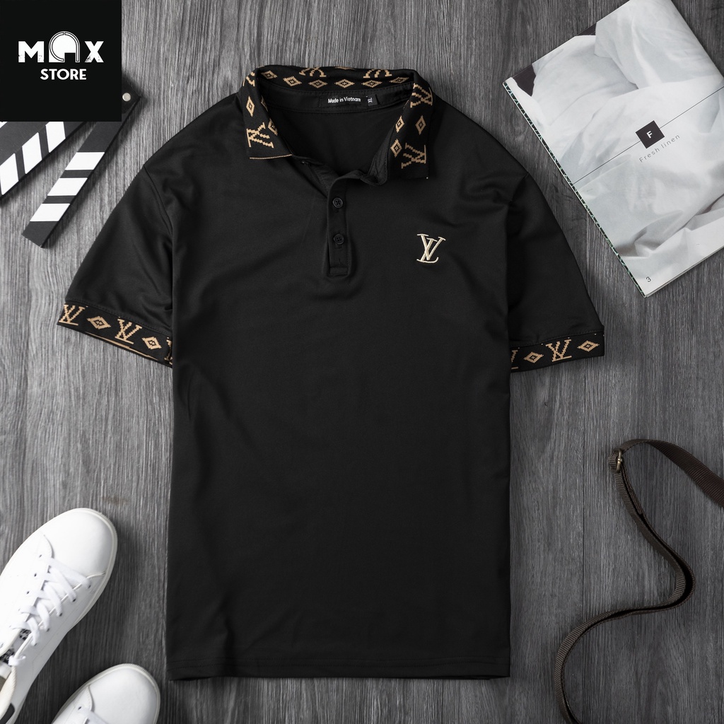 Áo Thun Polo Nam Cổ Bẻ Cộc Tay Vải coton cá sấu logo thêu