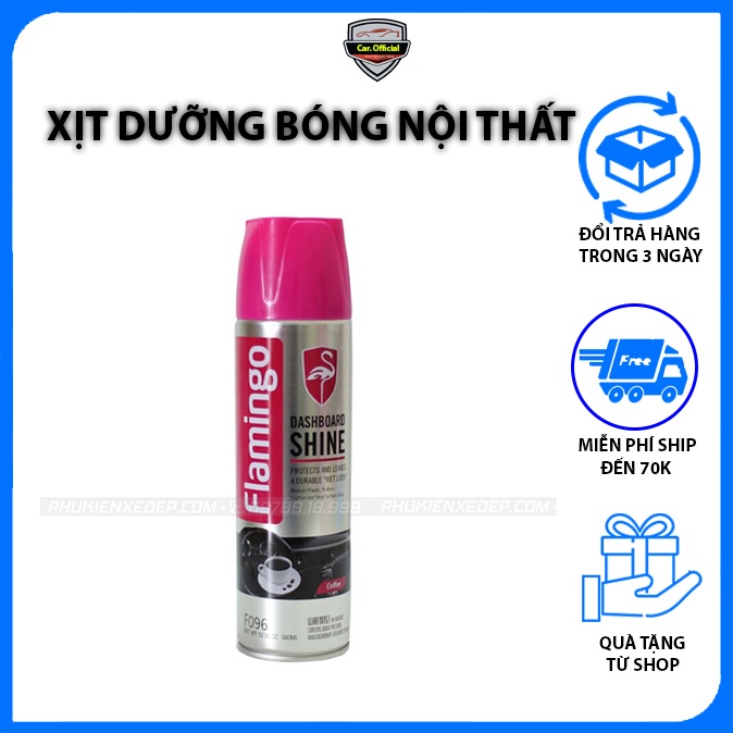 Bình Xịt Dưỡng Bóng Nội Thất - Đồ Da Ô Tô Vị Cafe - Flamingo F096 - SẢN PHẨM CHÍNH HÃNG.