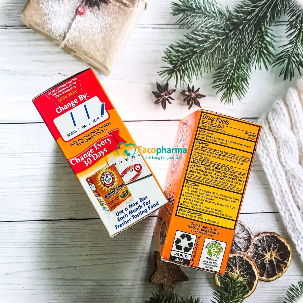 Baking Soda Đa Công Dụng Tẩy Rửa Khử Mùi Diệt Khuẩn Làm Bánh Chăm Sóc Da Hộp Giấy 454g