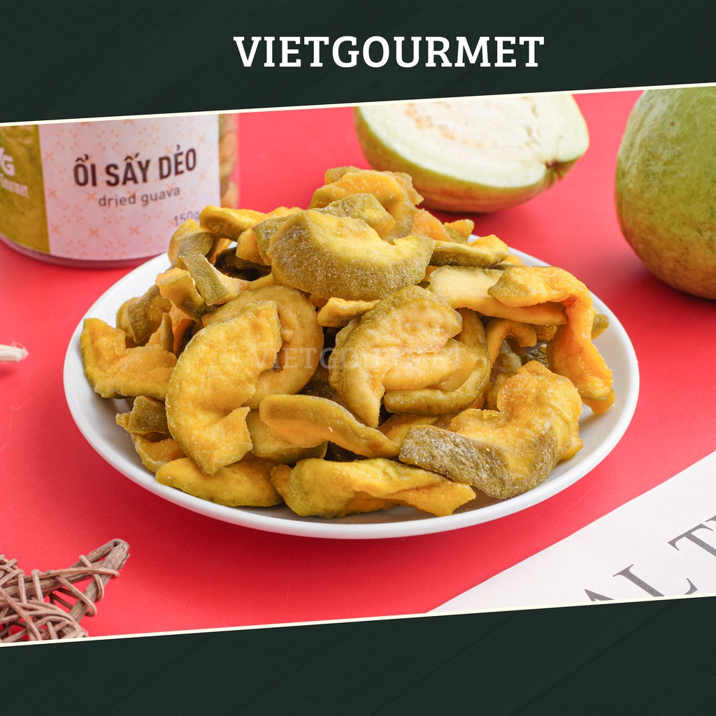 Ổi sấy dẻo 150g Vietgourmet hàng xuất khẩu, đặc sản Việt, hoa quả sấy, trái cây sấy, đồ ăn vặt Healthy