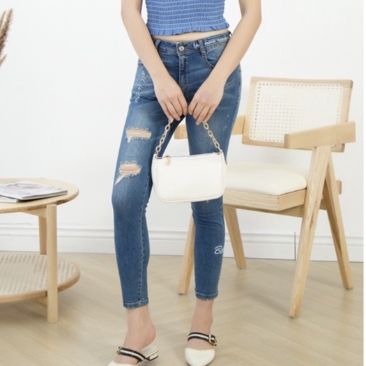 Quần Jeans Nữ Dáng Ôm Skinny Rách GENVIET Chất Bò Mềm Mại Cao Cấp XQ102J769