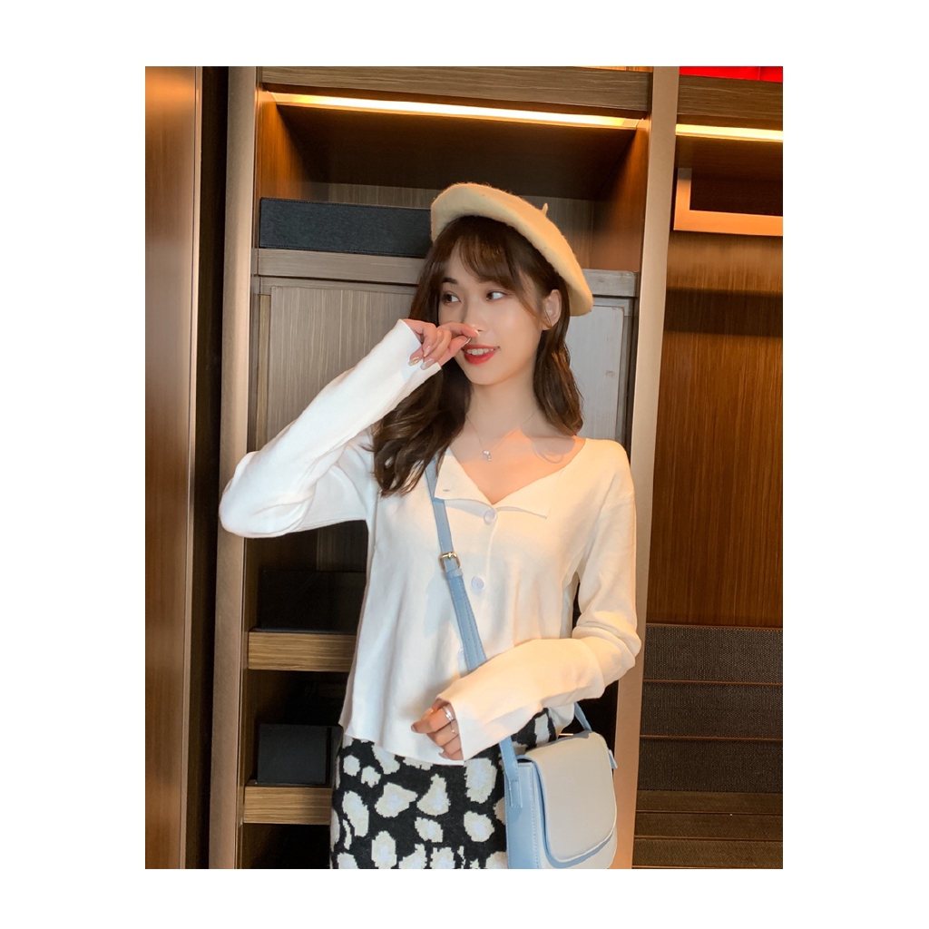 Áo khoác cardigan dệt kim dài tay màu trơn form rộng thời trang mùa thu cho nữ | BigBuy360 - bigbuy360.vn